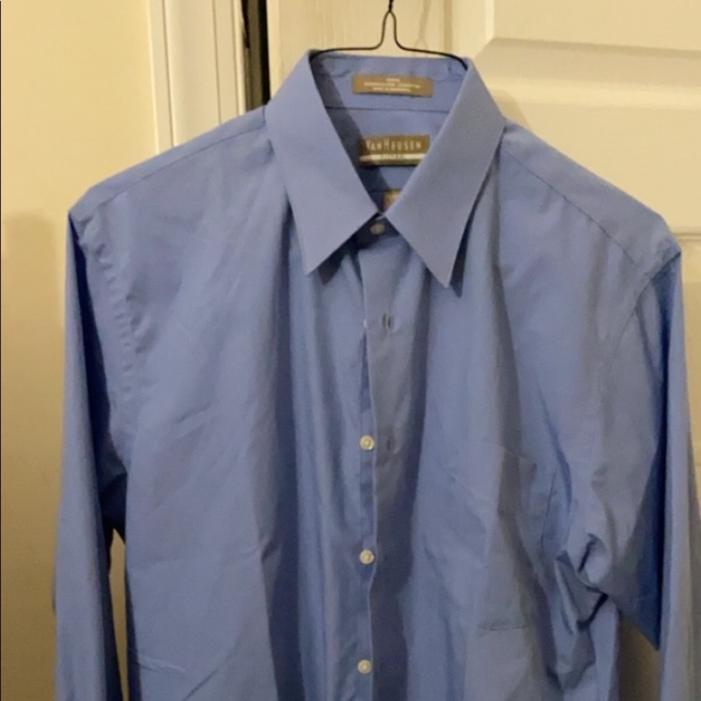 Blue buttoned dress shirt